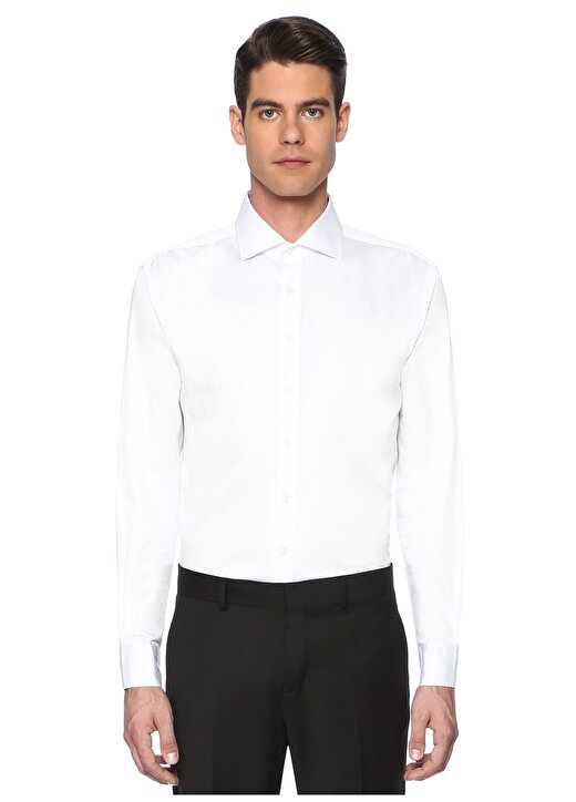George Hogg Gömlek Yaka Regular Fit Beyaz Erkek Gömlek 1