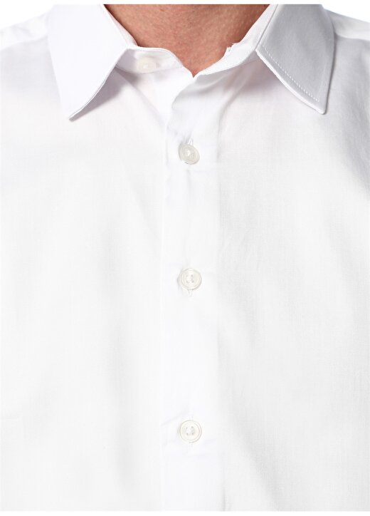 George Hogg Gömlek Yaka Slim Fit Beyaz Erkek Gömlek 4