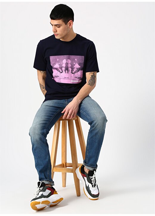Calvin Klein Jeans Erkek Lacivert T-Shirt CALI LANDSCAPE REG TEE-Night Sky 2