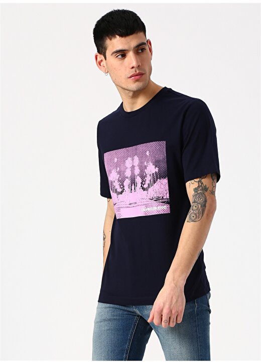 Calvin Klein Jeans Erkek Lacivert T-Shirt CALI LANDSCAPE REG TEE-Night Sky 3