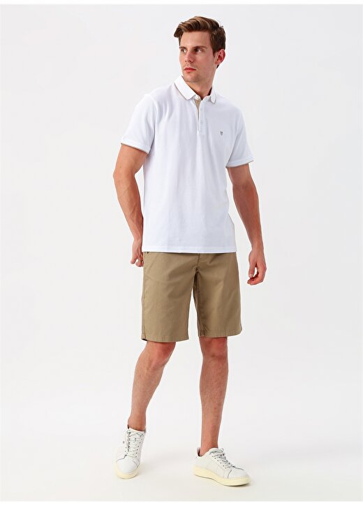 George Hogg Nakışlı Beyaz Polo Yaka T-Shirt 2