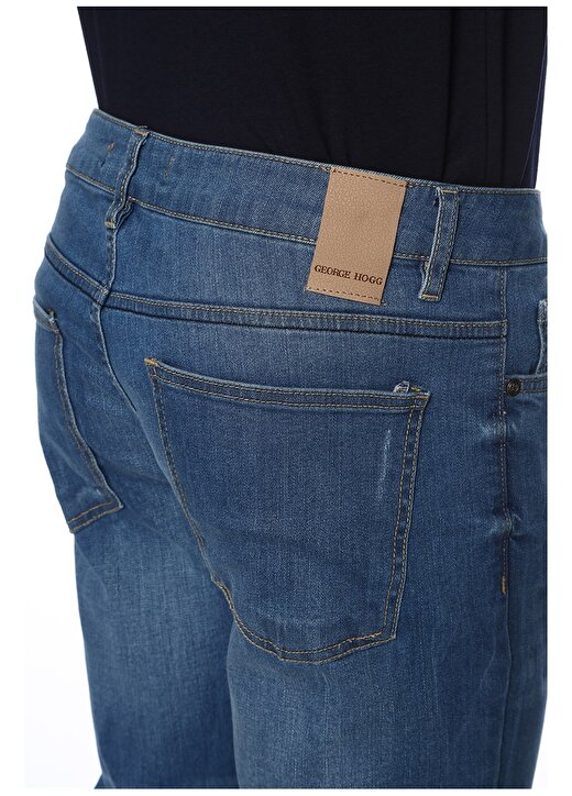 George Hogg Eskitme Tasarımlı Mavi Denim Pantolon 4