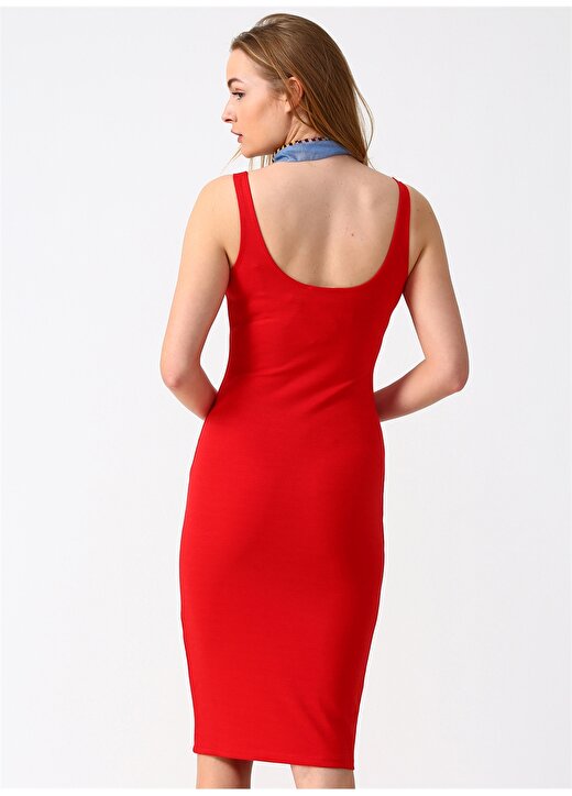 Fashion Friends Dar Kesim Kırmızı Elbise 4