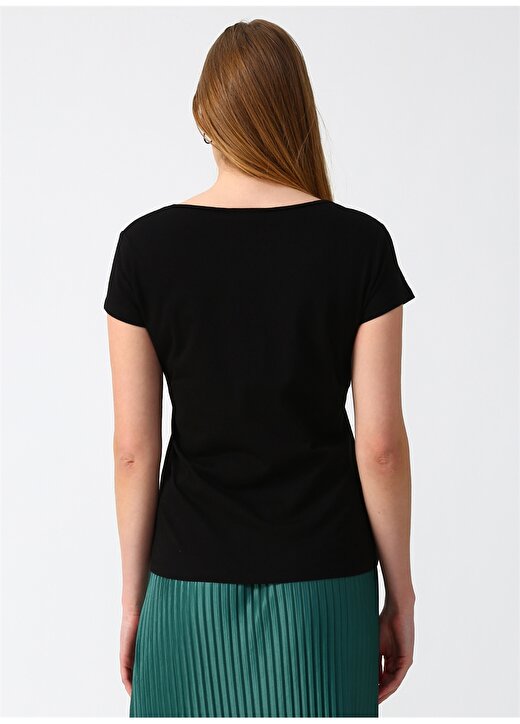 Fashion Friends Çapraz İp Detaylı Siyaht-Shirt 4