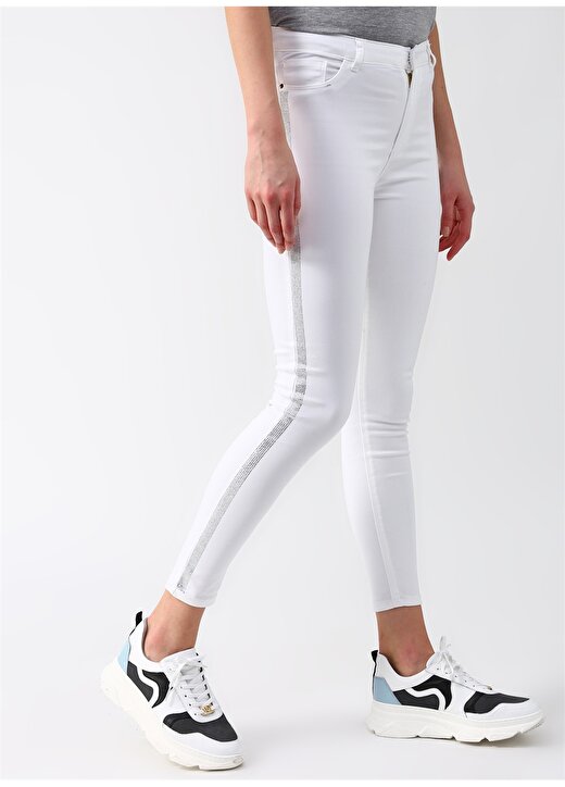 Fashion Friends Taş Detaylı Beyaz Pantolon 2
