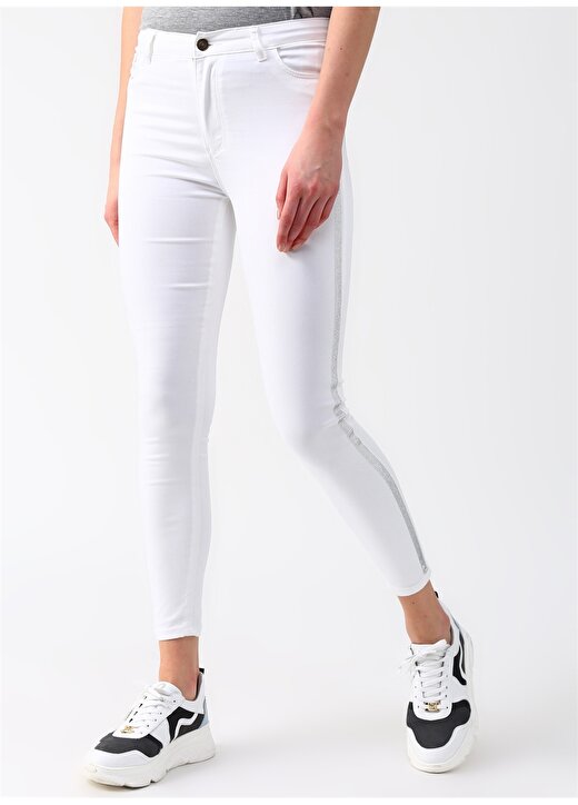 Fashion Friends Taş Detaylı Beyaz Pantolon 3