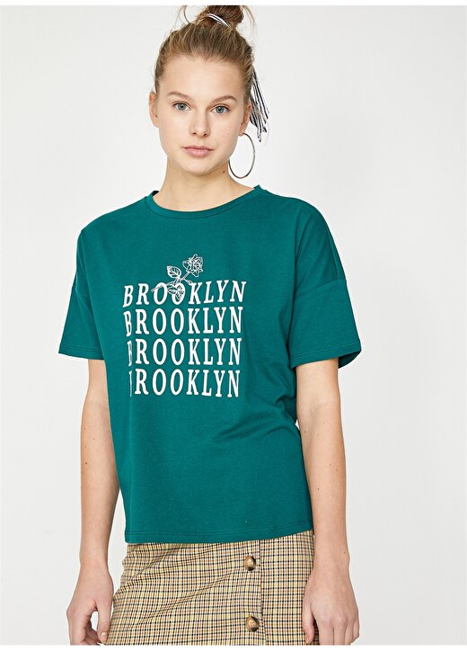 Koton Yeşil Kadın T-Shirt 9YAL18583IK 2