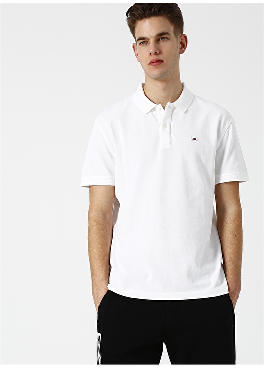 Tommy Jeans Polo Yaka Beyaz Polo T-Shirt 3