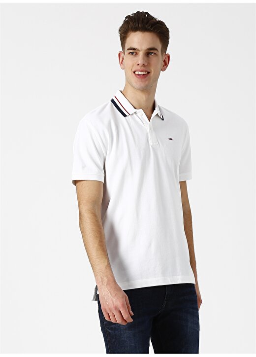 Tommy Jeans Polo Yaka Beyaz Polo T-Shirt 1