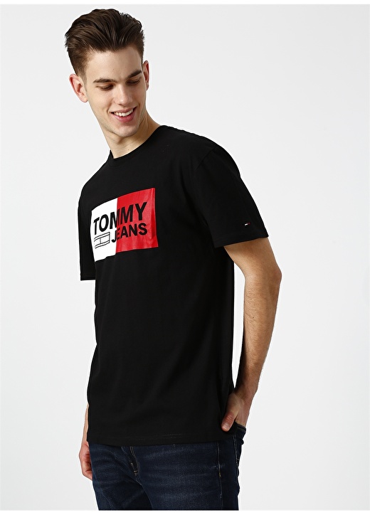 Tommy Jeans Baskılı Siyah T-Shirt 3