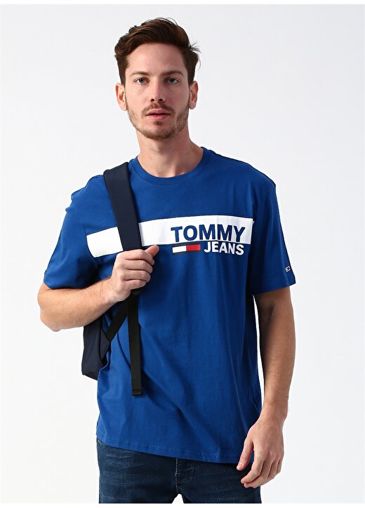 Tommy Jeans Bisiklet Yaka Mavi T-Shirt 3