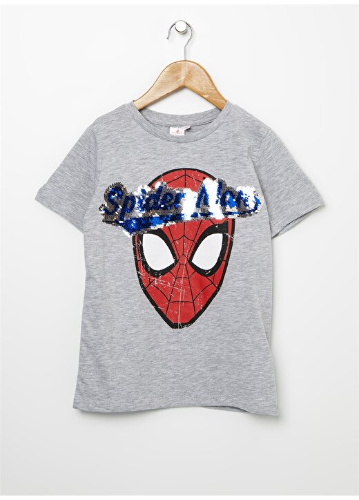 Limon Spider Man Gri Melanj Erkek Çocukt-Shirt 1