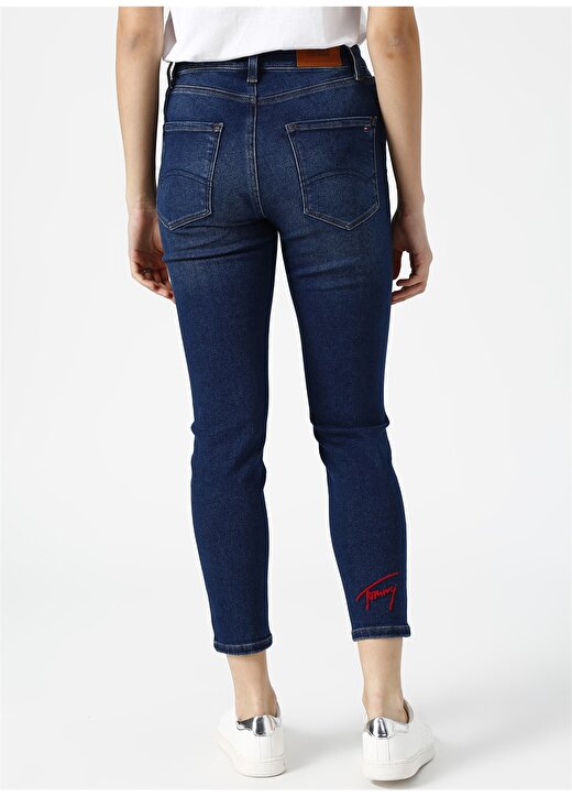 Tommy Jeans Yüksek Bel Skinny Lacivert Denim Pantolon 4