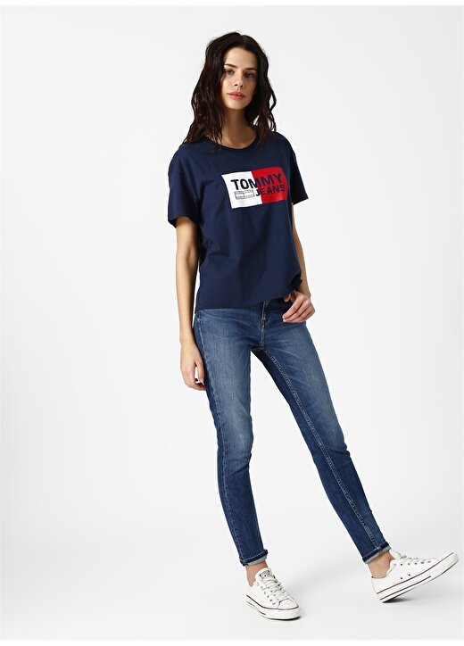 Tommy Jeans Baskılı Lacivert T-Shirt 2