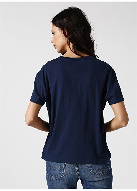 Tommy Jeans Baskılı Lacivert T-Shirt 4
