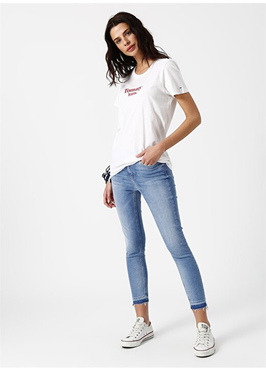 Tommy Jeans Yazılı Beyaz T-Shirt 3