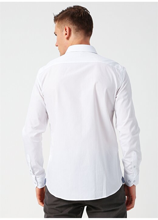 North Of Navy Gömlek Yaka Uzun Kollu Beyaz Erkek Gömlek 4
