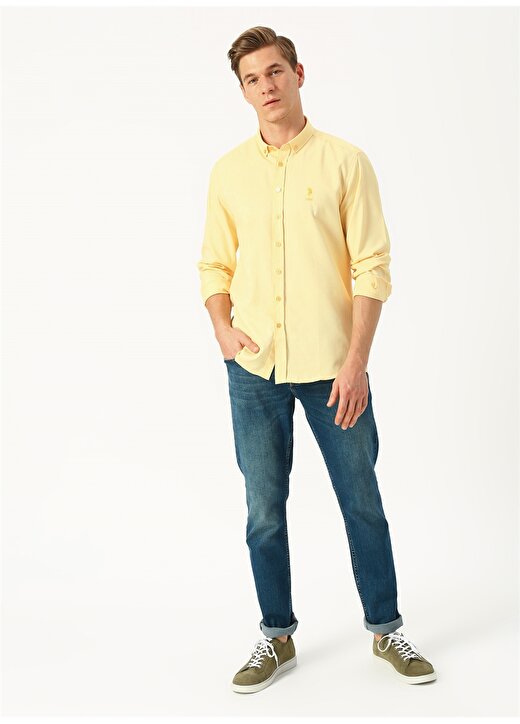 U.S. Polo Assn. Slim Fit Açık Sarı Gömlek 2