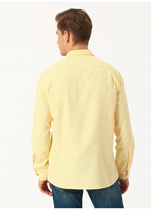 U.S. Polo Assn. Slim Fit Açık Sarı Gömlek 4