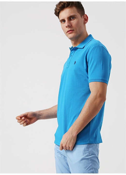 U.S. Polo Assn. Polo Yaka Düz İndigo Erkek Polo T-Shirt G081GL011.739379 1