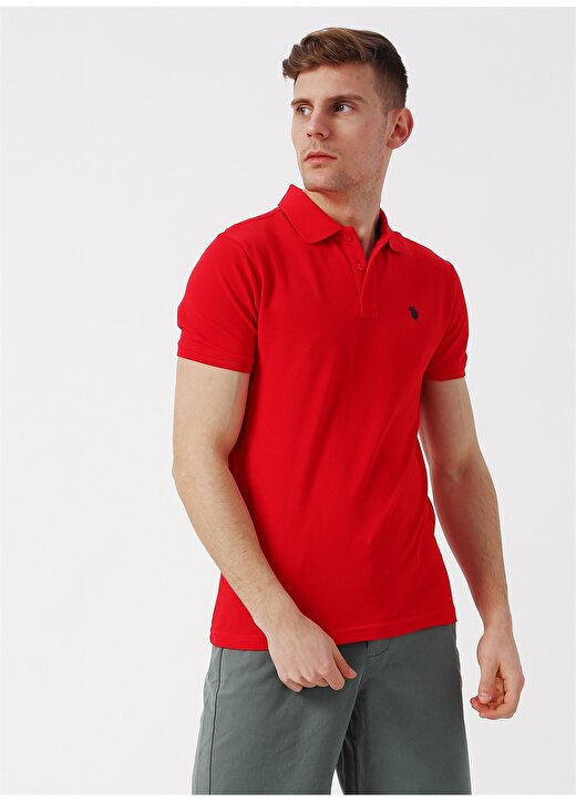 U.S. Polo Assn. Polo Yaka Düz Kırmızı Erkek Polo T-Shirt G081GL011.739379 2