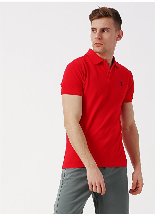 U.S. Polo Assn. Polo Yaka Düz Kırmızı Erkek Polo T-Shirt G081GL011.739379 4