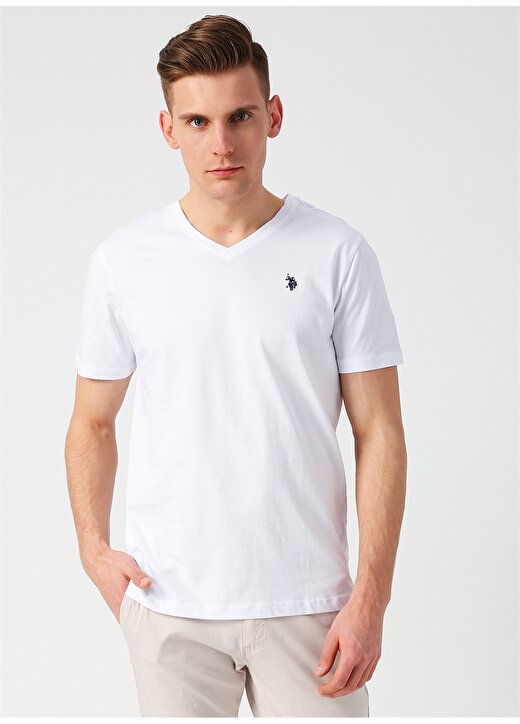 U.S. Polo Assn. Beyaz Erkek T-Shirt 1