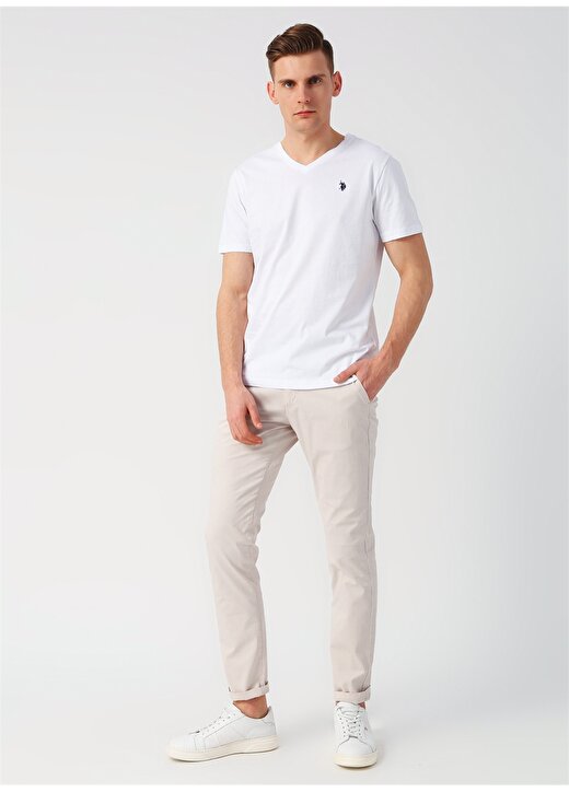 U.S. Polo Assn. Beyaz Erkek T-Shirt 2