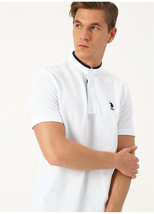 U.S. Polo Assn. Beyaz Erkek Polo T-Shirt 1