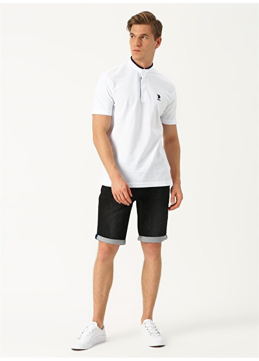 U.S. Polo Assn. Beyaz Erkek Polo T-Shirt 2