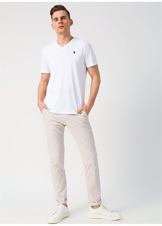 U.S. Polo Assn. Normal Bel Boru Paça Slim Fit Taş Erkek Pantolon G081GL078.793114 1
