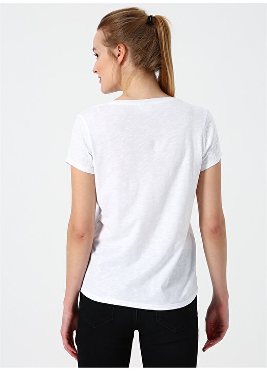 U.S. Polo Assn. V Yaka Beyaz T-Shirt 4