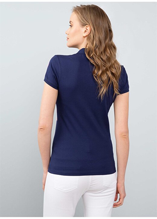 U.S. Polo Assn. Çiçek Baskılı Lacivert Slim Fit T-Shirt 3