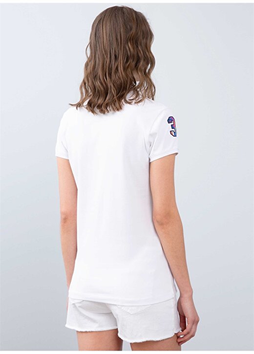 U.S. Polo Assn. Slim Fit Beyaz Baskılı T-Shirt 3
