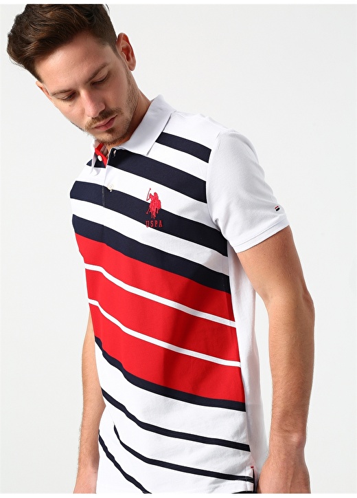 U.S. Polo Assn. Beyaz Erkek Polo T-Shirt 1