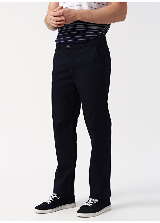 U.S. Polo Assn. Lacivert Nakışlı Chino Klasik Pantolon 3