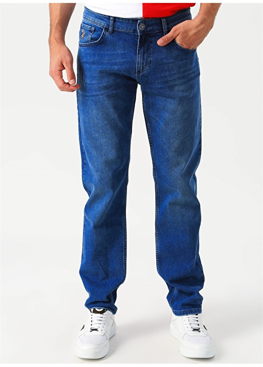 U.S. Polo Assn. Mavi Straight Denim Pantolon 2