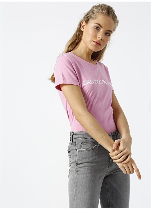 Calvin Klein Jeans Pembe Kadın T-Shirt INSTITUTIONAL LOGO 1