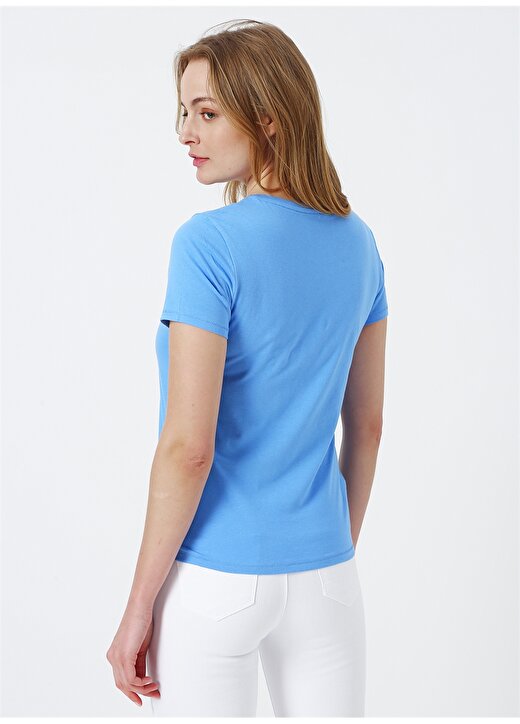 Only Yazılı Mavi T-Shirt 4
