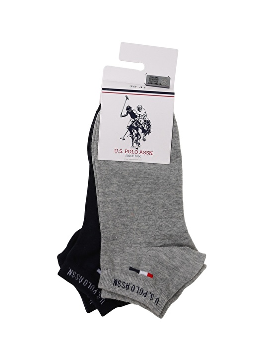 U.S. Polo Assn. Gri Melanj Erkek Çorap 1