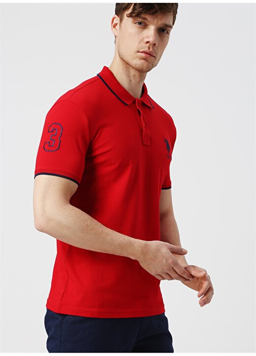 U.S. Polo Assn. Kırmızı Erkek Polo T-Shirt 2