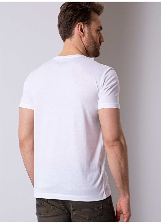 Pierre Cardin V Yaka Beyaz T-Shirt 3