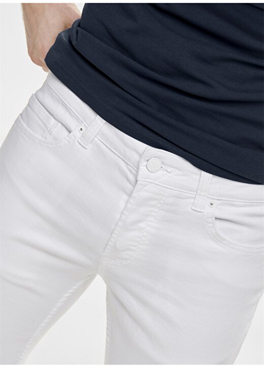 Only & Sons Slim Fit Beyaz Denim Pantolon 3