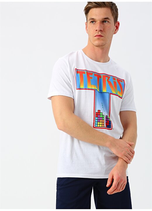 Only & Sons Tetris Baskılı Beyaz T-Shirt 4