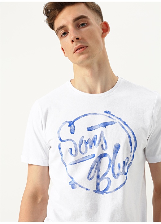 Only & Sons Baskılı Beyaz T-Shirt 3