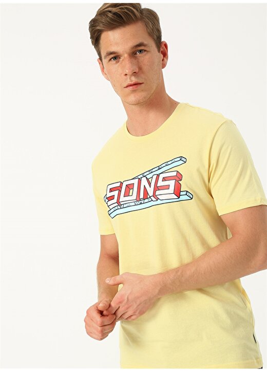 Only & Sons Baskılı Sarı T-Shirt 4