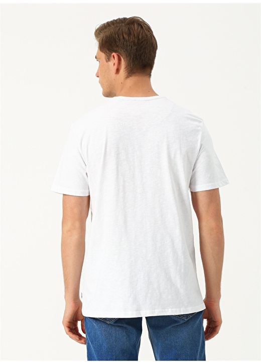 Only & Sons Baskılı O Yaka Beyaz T-Shirt 4