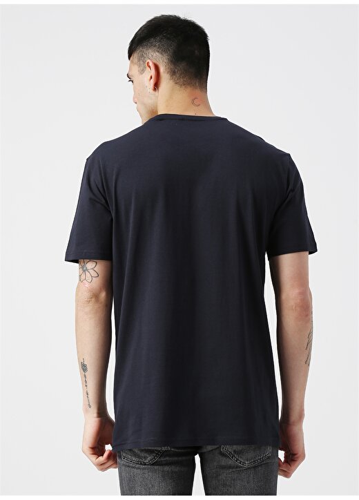 Only & Sons Baskılı Yazılı Koyu Lacivert T-Shirt 4