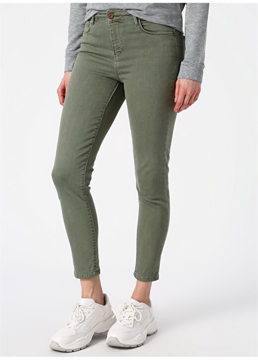 Loft Kısa Paça Slim Fit Yeşil Kadın Pantolon 2