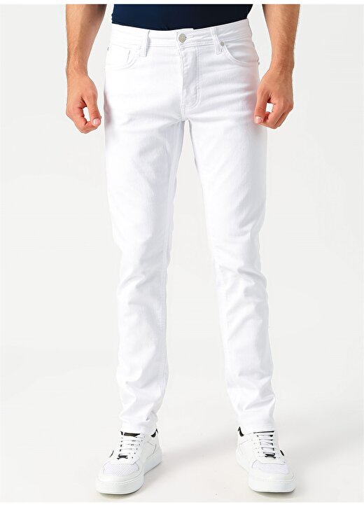 Loft Ricardo Slim Fit Beyaz Klasik Pantolon 2